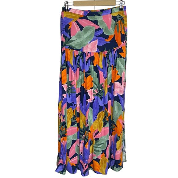 NWOT Abel The Label Maxi Skirt Womens S Anthropologie Floral Tropical Leonard - Picture 1 of 14
